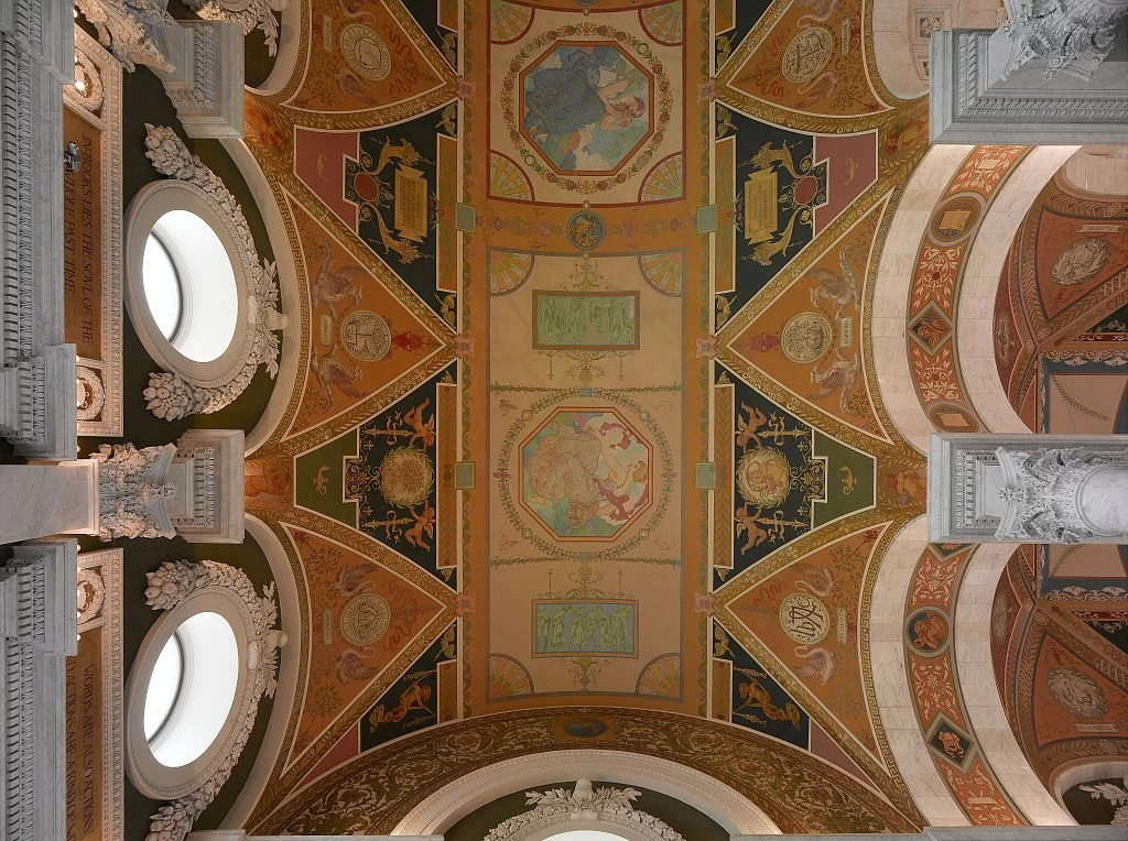 Murale raffigurante i cinque sensi - Biblioteca del Congresso Thomas Jefferson Building, Washington, DC